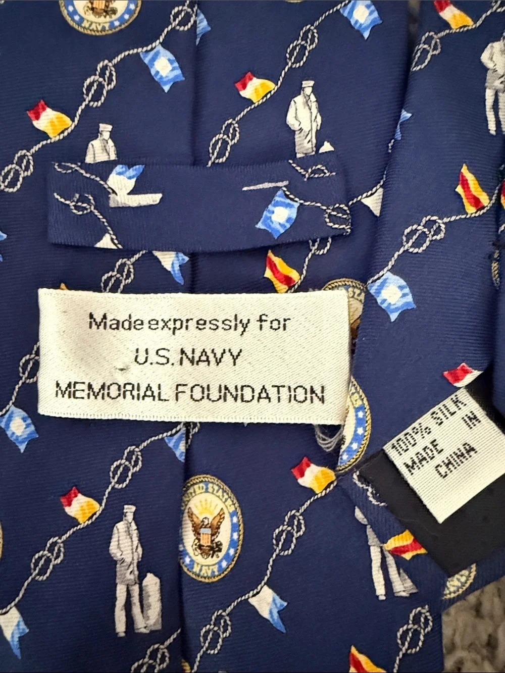 US Navy Silk Tie made for US NAVY memorial foundation military eclecticgrandpa